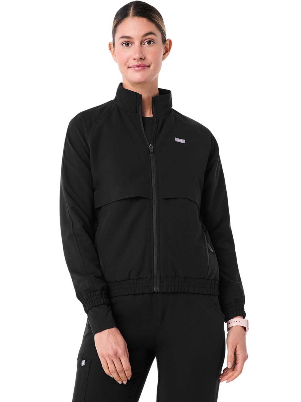 FIGS Sydney Technical Scrub Jacket Black XL Full Zip Healthcare Athleisure